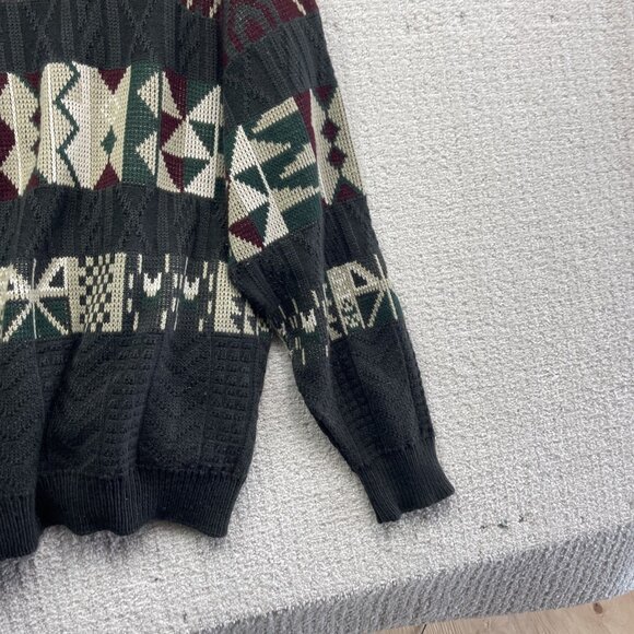 VTG Functionals Cardigan Grandpa Sweater Men XL Colorful Aztec Knit Wool Blend - Picture 14 of 14
